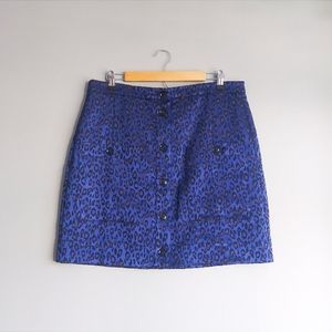 NWT Banana Republic Navy Animal Lepoard Print Skirt